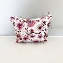 Load image into Gallery viewer, Watercolour Blue Tits & Blossom Cotton Makeup Bag - Strelitzia's Florist & Irish Craft Shop