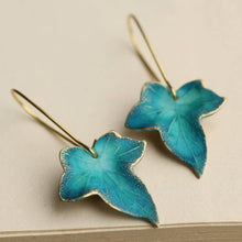 Load image into Gallery viewer, Peacock Ivy Leaf Earrings - Strelitzia's Florist & Irish Craft Shop