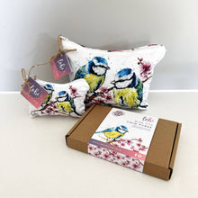 Load image into Gallery viewer, Watercolour Blue Tits & Blossom Cotton Makeup Bag - Strelitzia's Florist & Irish Craft Shop