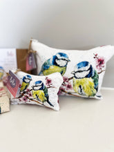 Load image into Gallery viewer, Watercolour Blue Tits & Blossom Cotton Makeup Bag - Strelitzia's Florist & Irish Craft Shop