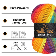 Load image into Gallery viewer, Wollbiene - Woolbee Batik Fine Gradient Wool Knitting Wool - Strelitzia's Florist & Irish Craft Shop