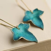 Load image into Gallery viewer, Peacock Ivy Leaf Earrings - Strelitzia's Florist & Irish Craft Shop