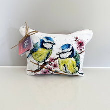 Load image into Gallery viewer, Watercolour Blue Tits & Blossom Cotton Makeup Bag - Strelitzia's Florist & Irish Craft Shop