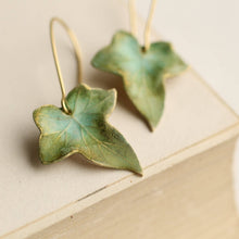 Load image into Gallery viewer, Olive Green Ivy Leaf Earrings - Strelitzia's Florist & Irish Craft Shop