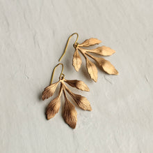 Load image into Gallery viewer, Gold Leaf Chandelier Earrings - Strelitzia's Florist & Irish Craft Shop