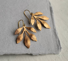 Load image into Gallery viewer, Gold Leaf Chandelier Earrings - Strelitzia's Florist & Irish Craft Shop