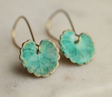 Load image into Gallery viewer, Seafoam Turquoise Leaf Earrings - Strelitzia's Florist & Irish Craft Shop