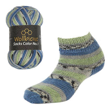 Load image into Gallery viewer, Wool Bee Socks Color Sock Wool 100gr 4-fold knitting: 49 blue green grey - Strelitzia's Florist & Irish Craft Shop