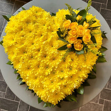 Load image into Gallery viewer, Massed Heart Tribute - Yellow - Strelitzia's Floristry & Irish Craft Shop