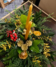 Load image into Gallery viewer, Christmas Fresh Red & Gold Table Centrepiece Display - Strelitzia's Floristry & Irish Craft Shop