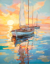 Load image into Gallery viewer, A Paint by Numbers (Sunset Boats)