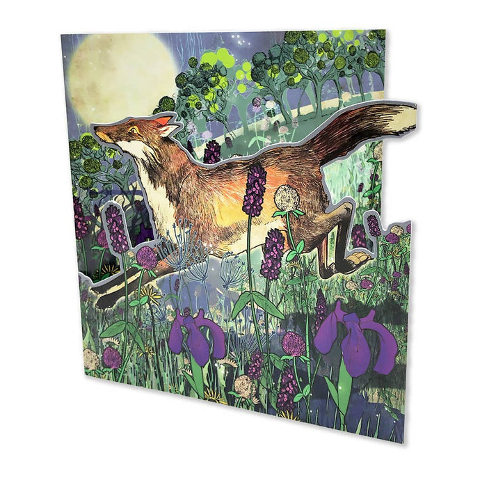 Emma Ball Ltd - Die-Cut Night Fox Greetings Card - Strelitzia's Florist & Irish Craft Shop