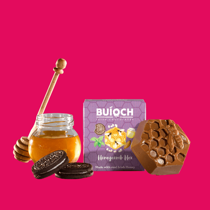 Buíoch Irish Chocolates - Cookies & Cream Honeycomb Hex - Milk Chocolate