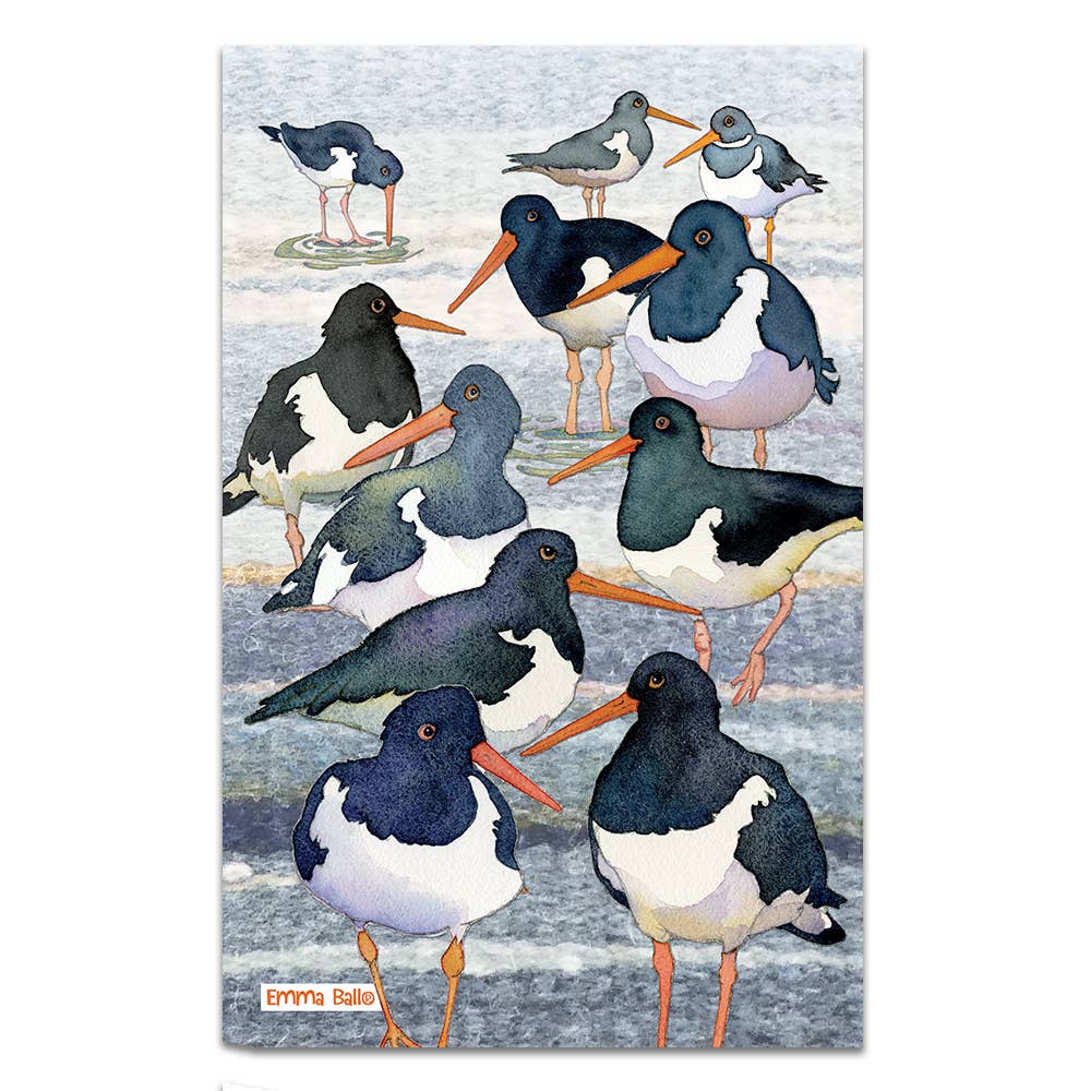 Emma Ball Ltd - Oystercatchers Tea Towel - Strelitzia's Florist & Irish Craft Shop