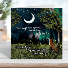 Load image into Gallery viewer, Fox Under The Moon - 'Birthdays Are Special' - Fox Under The Moon Birthday Card