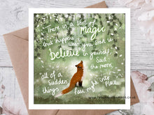 Load image into Gallery viewer, Fox Under The Moon - "Believe" Congratulations &amp; Encouragement Card by Fox Under