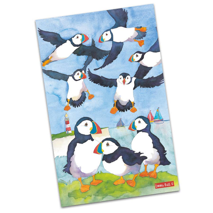 Emma Ball Ltd - Puffin Tea Towel - Strelitzia's Florist & Irish Craft Shop
