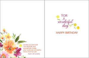 GINA B DESIGNS - With Scripture Birthday Card - Joyful Flowers