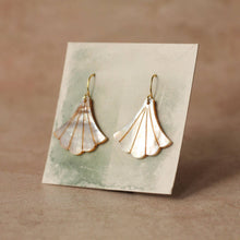 Load image into Gallery viewer, Silk Purse, Sow's Ear - Pearl Art Deco Fan Earrings