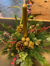 Load image into Gallery viewer, Gold Artificial Christmas Large Candle Display