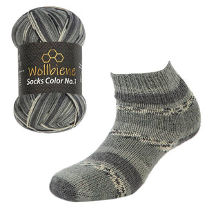 Wool Bee Socks Color Sock Wool 100gr 4-fold knitting: 22 olive green brown orange - Strelitzia's Florist & Irish Craft Shop