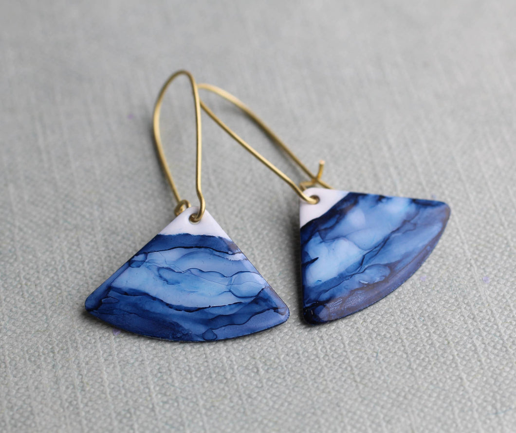 Indigo Blue Enamel Earrings