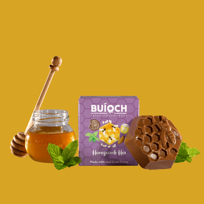 Buíoch Irish Chocolates - Mint Honeycomb Hex - Milk Chocolate