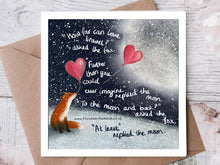Load image into Gallery viewer, Fox Under The Moon - "To The Moon &amp; Back" Love Card by Fox Under The Moon
