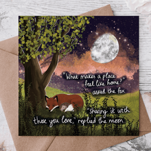 Load image into Gallery viewer, Fox Under The Moon - 'Feels Like Home' - Fox Under The Moon New Home Card