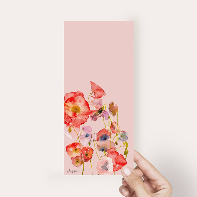 Ping He Art - Skinny Notepad - Poppies - Strelitzia's Florist & Irish Craft Shop