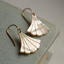 Load image into Gallery viewer, Silk Purse, Sow's Ear - Pearl Art Deco Fan Earrings