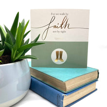 Load image into Gallery viewer, Forget-me-not Christian Cards - For We Walk Foil Notecard - Strelitzia's Florist &amp; Irish Craft Shop