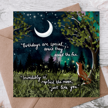 Load image into Gallery viewer, Fox Under The Moon - 'Birthdays Are Special' - Fox Under The Moon Birthday Card