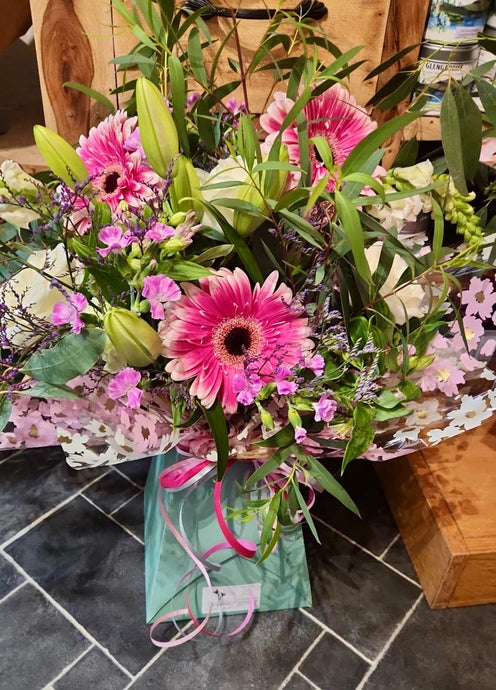 A Bright Pink Wild Fresh Flower Bouquet