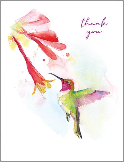 GINA B DESIGNS - Blank Note Card - TY Hummingbird