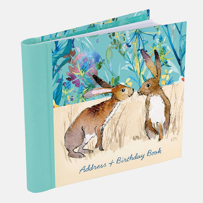 The Gifted Stationery Company - Address & Birthday Book - Kissing Hares - Strelitzia's Florist & Irish Craft Shop