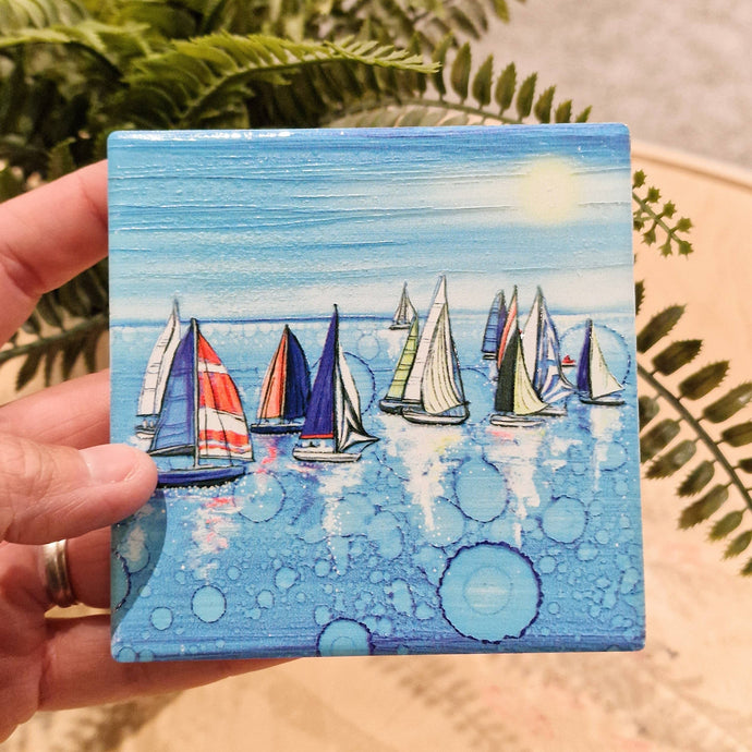 By Jo Crafts - Nautical Regatta Coaster