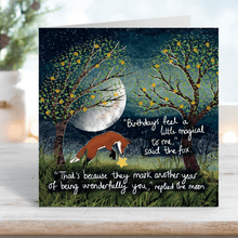 Load image into Gallery viewer, Fox Under The Moon - 'Magical Birthday' - Fox Under The Moon Birthday Card