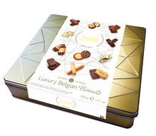 Load image into Gallery viewer, Desobry - Chocolate Box | Star Red or Gold Tin 400G - Strelitzia's Florist &amp; Irish Craft Shop