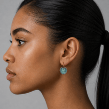 Load image into Gallery viewer, Silk Purse, Sow's Ear - Navy Blue Leaf Earrings: Include Gift Box