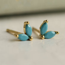 Load image into Gallery viewer, Silk Purse, Sow's Ear - Turquoise Petal Stud Earrings