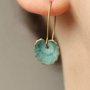 Blue Leaf Earrings