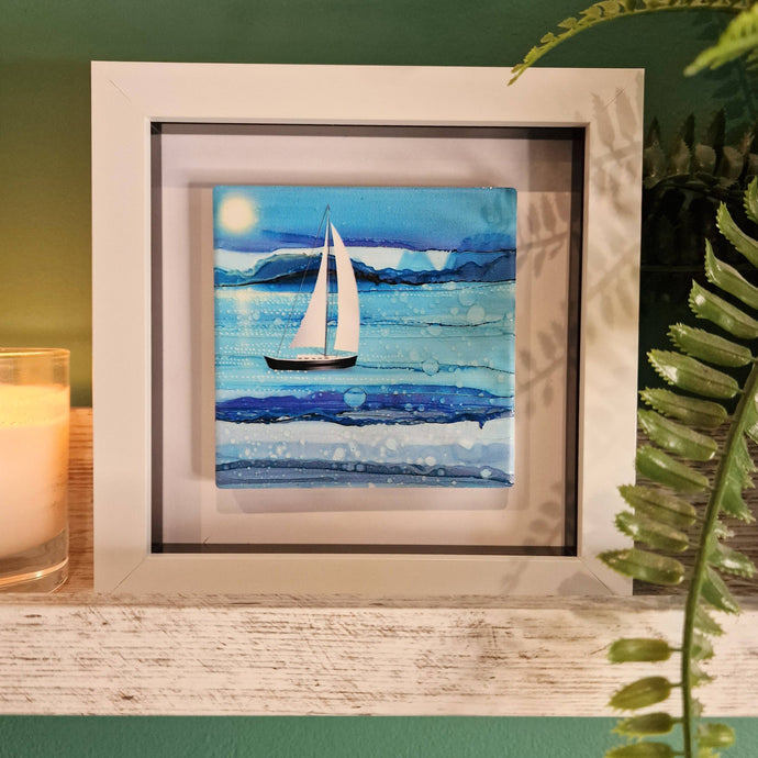 By Jo Crafts - 85-SP N Sailing Boat Small Picture - Strelitzia's Florist & Irish Craft Shop