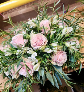 Funeral Wreath - soft pink - Strelitzia's Florist & Irish Craft Shop