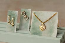 Load image into Gallery viewer, Silk Purse, Sow's Ear - Rustic Crystal Gold Trio Stud Earrings
