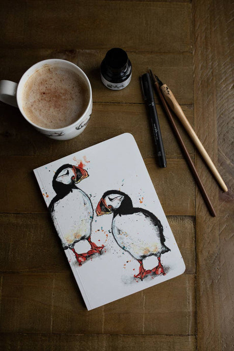 A5 Puffin Print Perfect Bound Paperback Notebook - Strelitzia's Florist & Irish Craft Shop