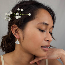 Load image into Gallery viewer, Silk Purse, Sow's Ear - Pearl Art Deco Fan Earrings