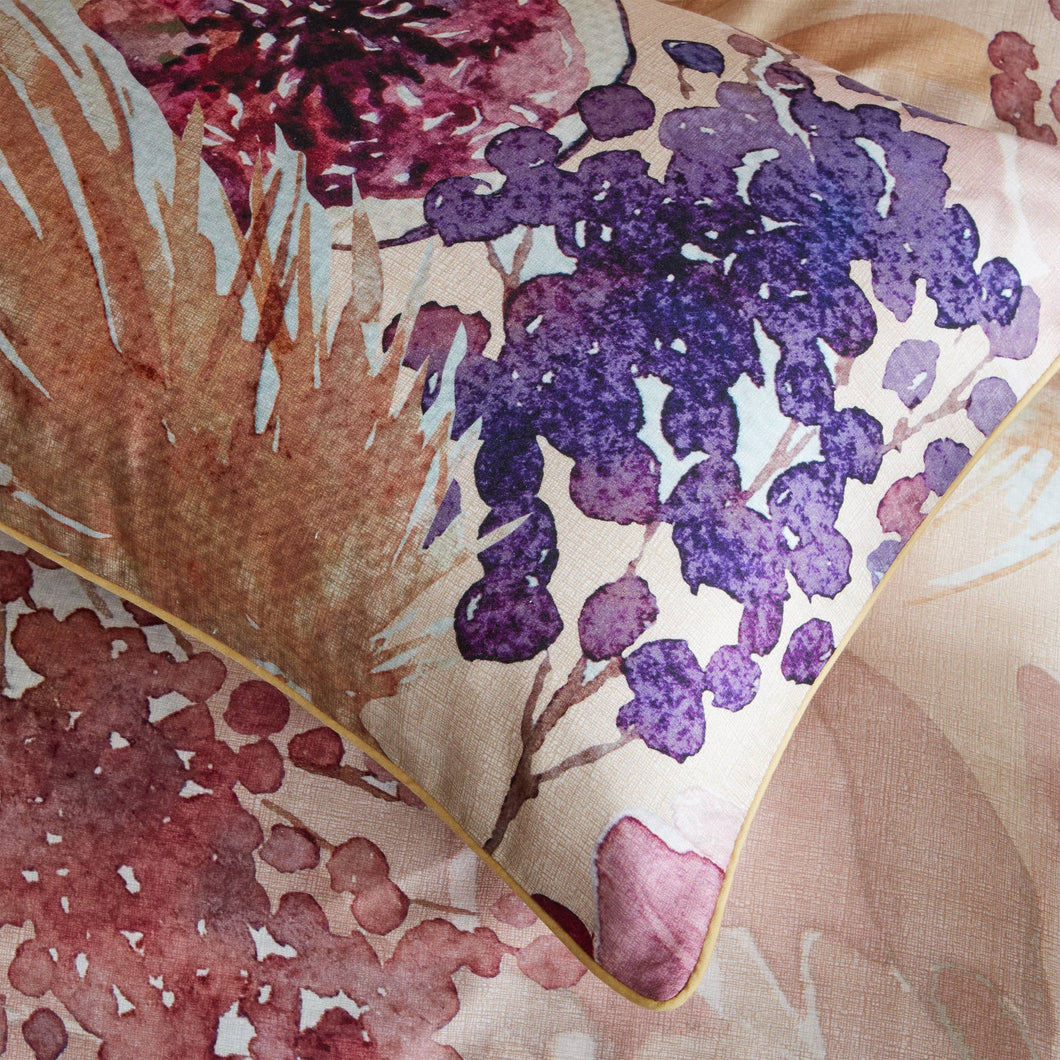 Riva Home - Saffa Floral Pillowcase Pair Orange/Peony - Strelitzia's Florist & Irish Craft Shop
