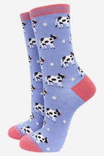 Load image into Gallery viewer, Sock Talk - Women&#39;s Spring Cow Print Bamboo Socks