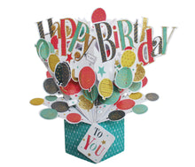 Load image into Gallery viewer, Second Nature Ltd - Birthday Balloons - Pop-Up Greeting Card - Second Nature - Strelitzia's Florist &amp; Irish Craft Shop